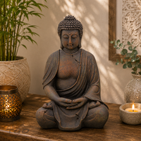Buddha Figur Sitzend Braun Aus Poly 30Cm-10013998