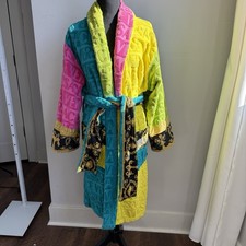 Versace RARE Multi Color Pink Gold Barocco Bathrobe Size M