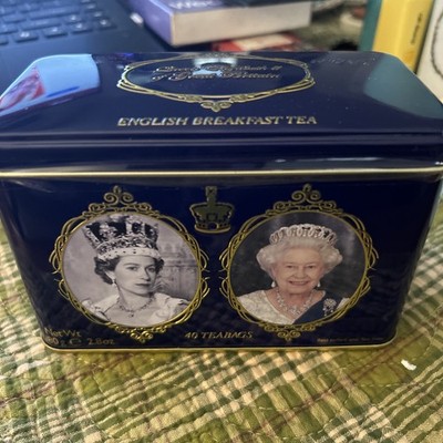 New English Tea Tin Queen Elizabeth II English Breakfast Tea 40