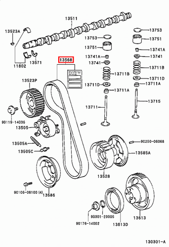 Genuine Toyota LandCruiser HZJ77 HZJ75 HZJ73 HZJ70 1HZ 4.2 Diesel Timing Belt - Picture 5 of 10