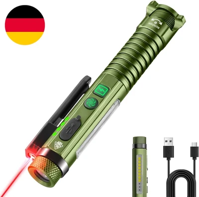 ASORT LED Taschenlampe Aufladbar, Superhell 2000 Lumen, Magnet Taktische Stift-T