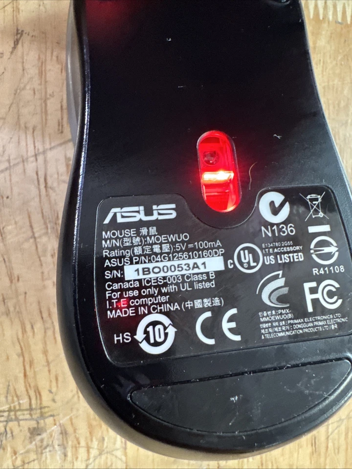 ASUS Mouse Wires Optical USB Connect N136 MOEWUO- 160DP - Image 3 of 3
