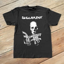 NEW Discharge Band Protect & Survive Heavy Cotton  S-5XL Black T Shirt CS793