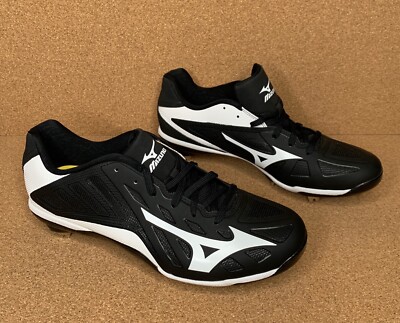 NEW Mizuno Men's Size 13 Heist IQ Baseball Cleats Black White