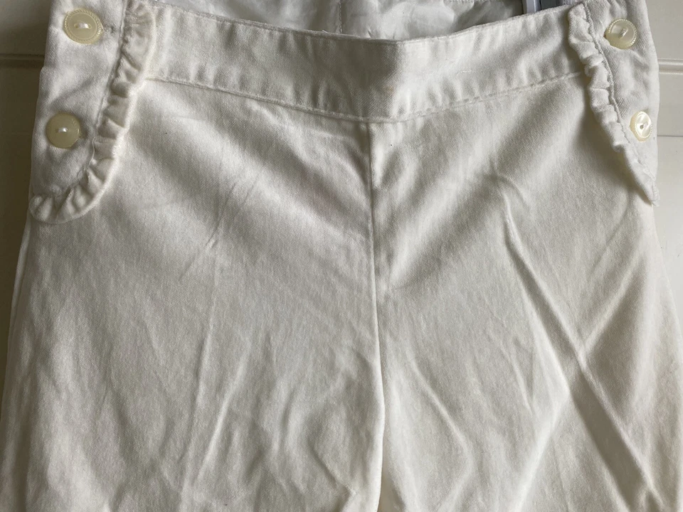 Janie and Jack Pant Girls Size 5 Ivory Cuffed Velveteen Holiday Traditions - Image 3 of 4