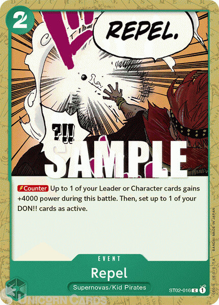 ST02-016 Repel : Common One Piece TCG Card : ST02: Starter Deck: Worst Generatio