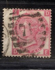 Great Britain (UK) Stamps 49SG103 3p Rose pl 10 Oval Can "71" F/VF 1867 SCV$145
