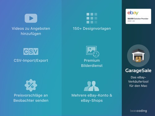 GarageSale - Das professionelle eBay-Verkäufertool für Mac - Bild 6 von 6