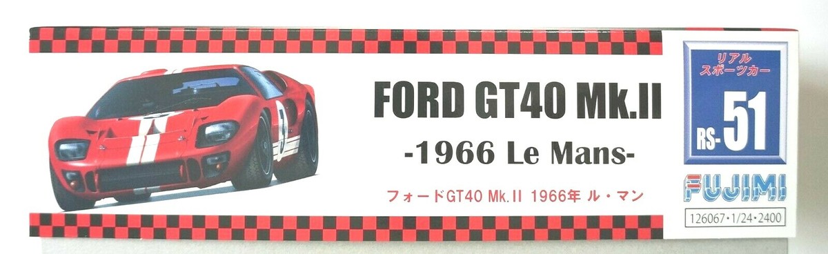 FUJIMI 1/24 Ford GT40 Mk.II 1966 Le Mans 24H red color RS-51 scale