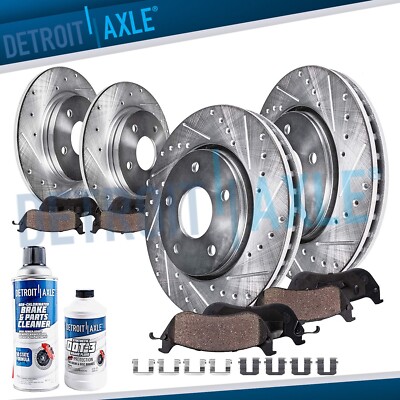 Front & Rear Drilled Rotors Ceramic Brake Pads for 2010-2013 Kia Forte Koup 2.4L