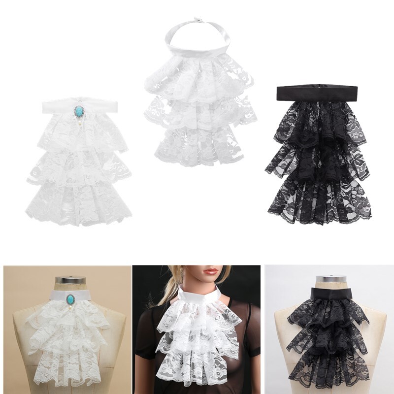 Womens Collar Props Fake Party Neck New Lace DIY Ruffled Cosplay