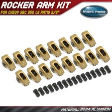 Gold 2024 Aluminum Rocker Arm Set For Chevy Sbc 350 1.6 Ratio 38 Self-aligning