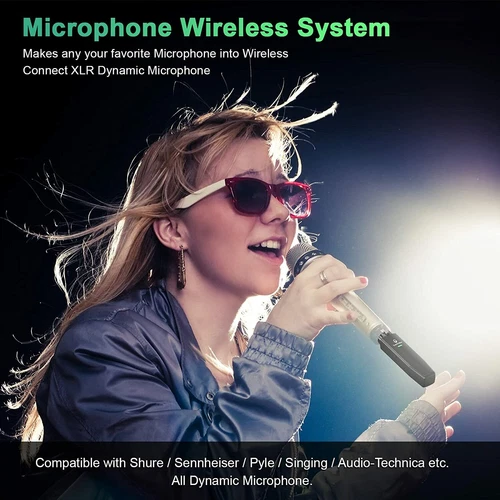 Microphone Wireless System 2.4GHz Wireless Mic Adapter,Rechargeable Wireless XLR - Picture 8 of 8