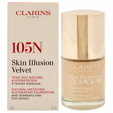 Skin Illusion Velvet Foundation - 105N Nude by Clarins for Women - 1 oz