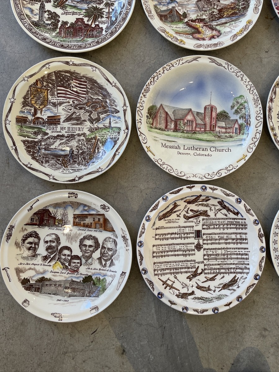 Vernon Kilns Collection Of 30 Souvenir Plates Commemorative