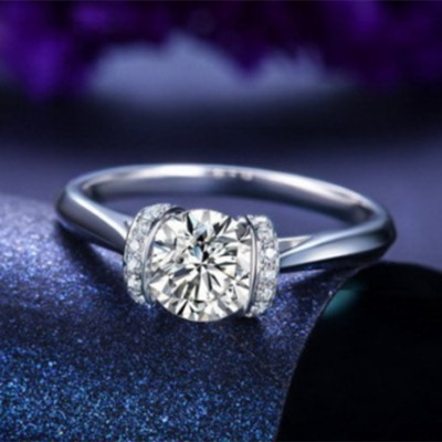 2Ct Round Cut Simulate Diamond Halo Style Engagement Ring 14k White Gold Plated