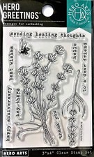 Lavender Bundle Flower Florals 3x4" Poly Clear Stamp Set by Hero Arts CM416 NEW 