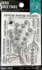 Lavender Bundle Flower Florals 3x4" Poly Clear Stamp Set by Hero Arts CM416 NEW!