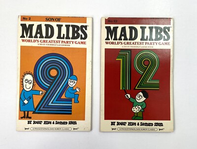 Vintage 2 MAD LIBS No 2 & 12 Price/Stern/Sloan 1976 1980 Greatest Party Game
