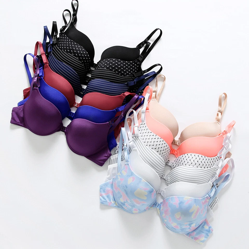 Womens Bras 28-40 AAA A B C Small Breasts Push Up Bras Padded Underwire Bralette - Image 3 of 4