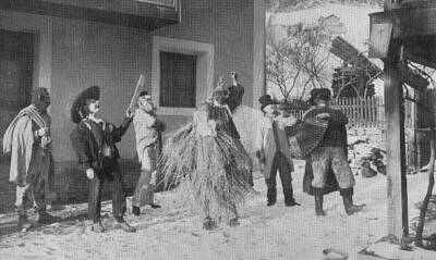 Epiphany in Tyrol Masked and disguised men 1910 Historic Old Photo