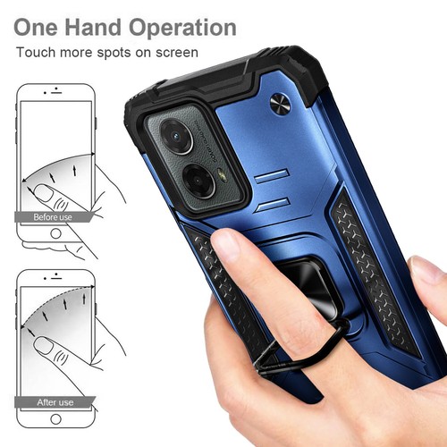 Para Motorola Moto g 5G (2024), estuche con soporte de anillo a prueba de golpes con vidrio templado - Imagen 5 de 26