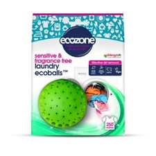 Fragrance Free Ecoballs Ecozone 135g up to 250 Washes Kind to Sensitive Skin