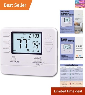 5-1-1 Day Programmable Thermostat for Home Conventional Single or Multistage ...