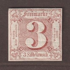 THURN & TAXIS 17 ** 3 Sgr. braunrot, breitrandig, makellos postfrisch, 675,-&euro;!