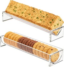 2 PCS Clear Acrylic Cracker Tray for Serving, Clear Cracker Serving Trays