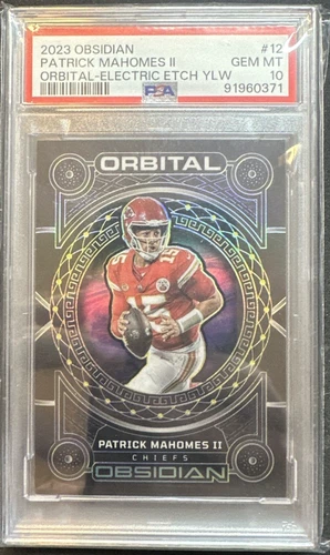 2023 Obsidian - Orbital Patrick Mahomes II Electric Etch Yellow /25 PSA 10 #12