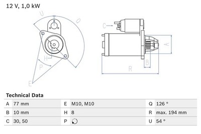 BOSCH Starter Für HAFEI Sigma Saima MITSUBISHI Carisma Colt V 94-13 0986020401