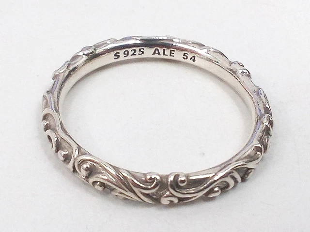 Pandora S925 ALE Vintage Allure Swirl Sterling Silver Ring 2.18g  Size N1/2 