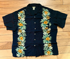 ISLANDER HAWAIIAN PRINT SHORT SLEEVE BUTTON UP SHIRT, MEN'S XL
