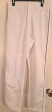 adult 2XL White baseball pants with blue stri...