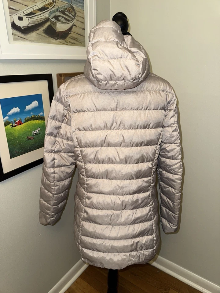 Chaqueta acolchada Eddie Bauer Parka Mujer MD Gris Cremallera completa Con capucha Embalable Foto 4 de 4