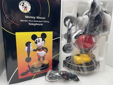 MINT VINTAGE MICKEY MOUSE TELEPHONE ANIMATED TALKING TELEMANIA 1990s IN BOX