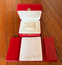 Authentique boîte de montre Cartier vide avec manuel # d02