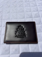 Royal Hong Regiment Cognac Brown Leather Slim Card Case Wallet Nice & Clean