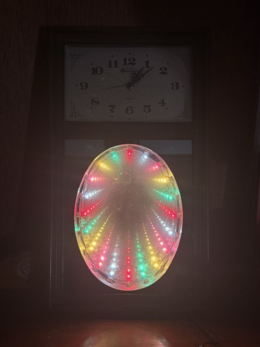 Infinity Mirror Wall Clock Vintage Retro