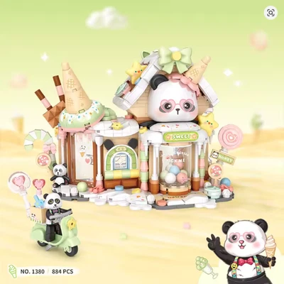LOZ Mini Bricks 1380 Panda Eisladen Ice shop Kawaii Deko Geschenk