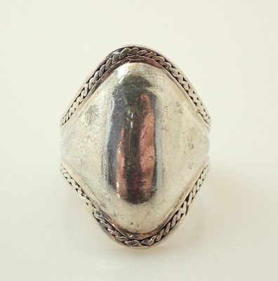 Vintage NF Designer Signed Cable Roped Saddle Sterling Silver Band Ring Sz 6