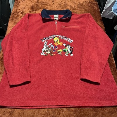 Vintage Looney Tunes Pullover Mens XL Fleece Warner Bros Cartoon Characters 90s