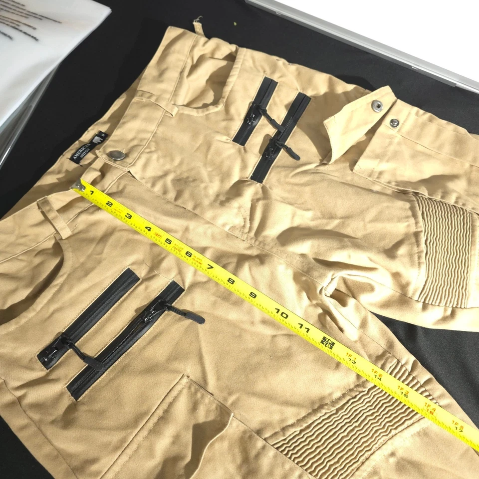 American Stitch Pants Men M Cargo Joggers Ruched Legs Military Patches Khaki Dog - Image 3 of 4