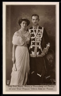 AK Hochzeit von Prinzessin Victoria Louise von Preussen und Prinz Ernst August  