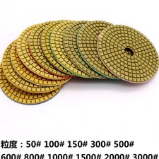3Pcs 4" Diamond Wet Polishing Pad Grit 300 for Granite Concrete Marble