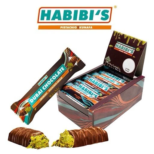Crema Halal Habibi's Dubai Chocolate CrunchyXPistachio, Paquete de 24, 40 gramos cada una Foto 4 de 4