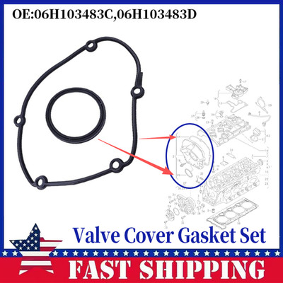 New 06H103483C Engine Upper Timing Chain Cover Gasket For Audi Q5 2009-2017 US