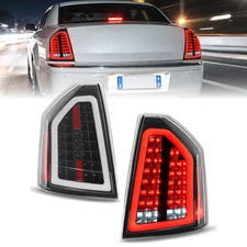 Pair Full LED Tube Clear Lens Tail Light Brake Lamp For Chrysler 300C 2008-2010