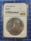 2024 $1 American Silver Eagle NGC MS69 Brown Label ***Read